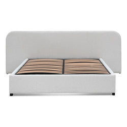 CBD6843-MI King Sized Bed Frame - Snow Boucle with Storage - Furniture Castle