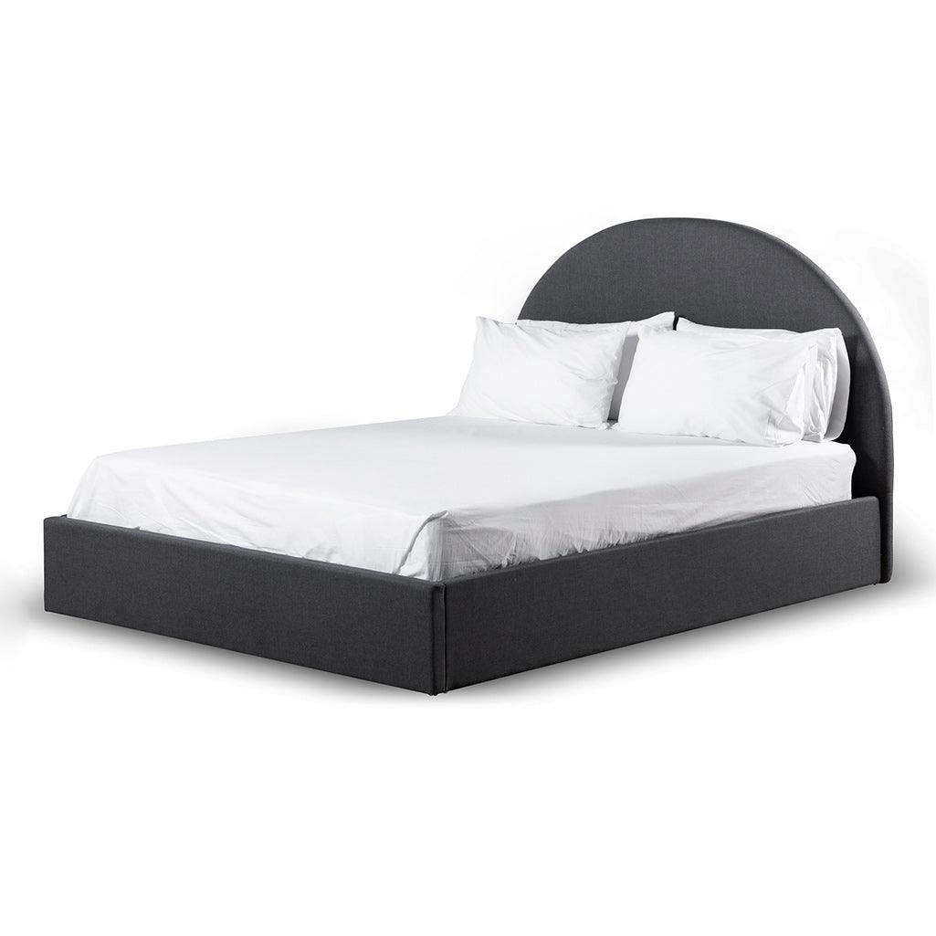 CBD6895-YO Fabric Queen Sized Bed Frame - Charcoal Grey with Storage - Furniture Castle