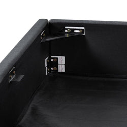 CBD6895-YO Fabric Queen Sized Bed Frame - Charcoal Grey with Storage - Furniture Castle