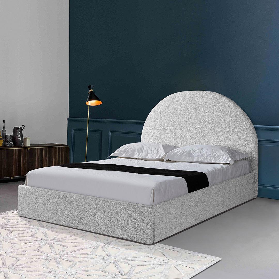 CBD6896-YO Queen Sized Bed Frame - Pepper Boucle with Storage - Furniture Castle