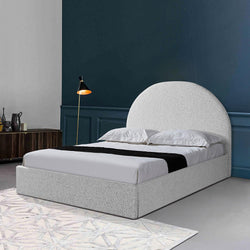 CBD6896-YO Queen Sized Bed Frame - Pepper Boucle with Storage - Furniture Castle