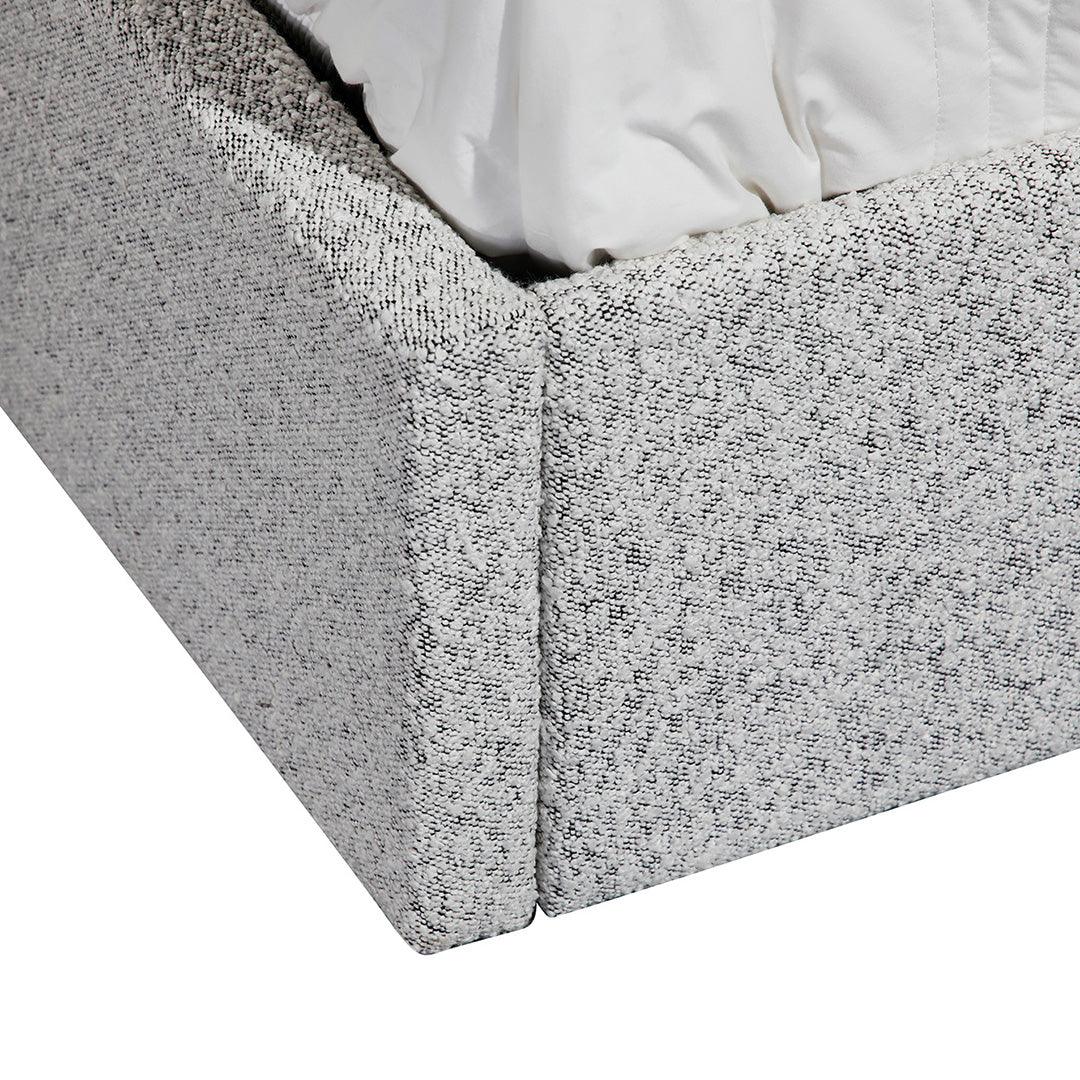 CBD6896-YO Queen Sized Bed Frame - Pepper Boucle with Storage - Furniture Castle