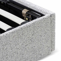 CBD6898-YO Single Sized Bed Frame - Pepper Boucle with Storage - Furniture Castle