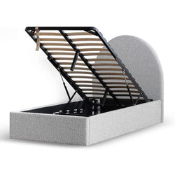 CBD6898-YO Single Sized Bed Frame - Pepper Boucle with Storage - Furniture Castle