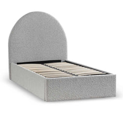 CBD6898-YO Single Sized Bed Frame - Pepper Boucle with Storage - Furniture Castle