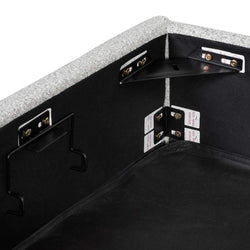 CBD6898-YO Single Sized Bed Frame - Pepper Boucle with Storage - Furniture Castle