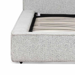 CBD6899-YO Queen Sized Bed Frame - Pepper Boucle - Furniture Castle