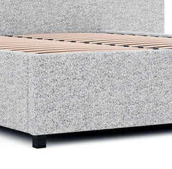 CBD6927-MI Queen Sized Bed Frame - Pepper Boucle with Storage - Furniture Castle
