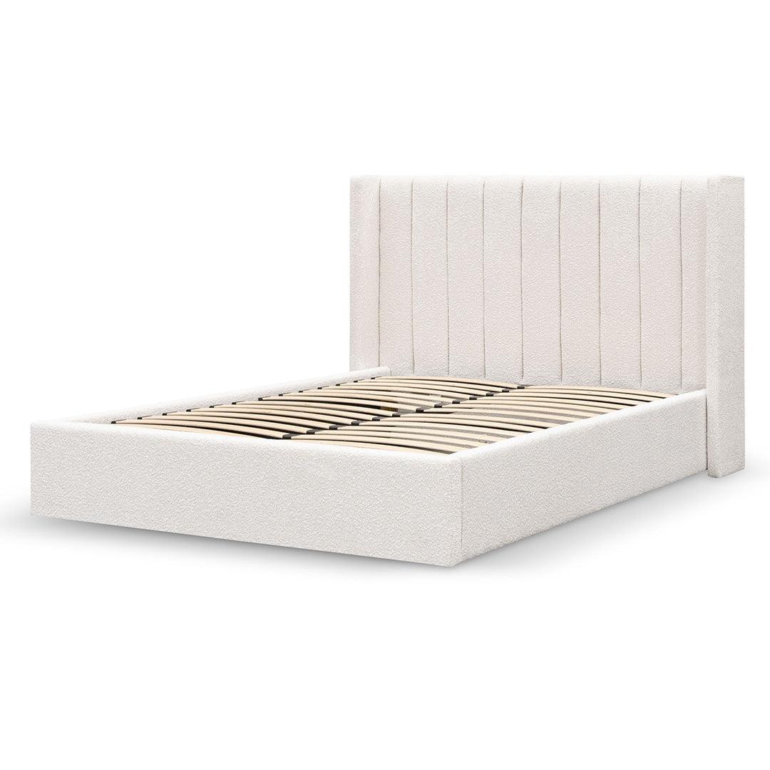 CBD6929-MI Wide Base King Sized Bed Frame - Snow Boucle - Furniture Castle