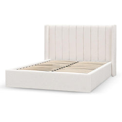 CBD6929-MI Wide Base King Sized Bed Frame - Snow Boucle - Furniture Castle