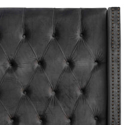 CBD8086-MI Queen Bed Frame - Charcoal Velvet - Furniture Castle