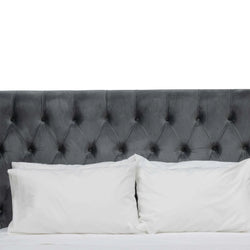 CBD8086-MI Queen Bed Frame - Charcoal Velvet - Furniture Castle