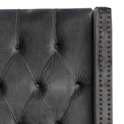CBD8086-MI Queen Bed Frame - Charcoal Velvet - Furniture Castle