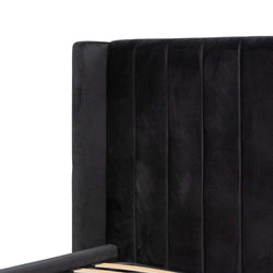 CBD8094-MI King Sized Wide Base Bed Frame - Black Velvet - Furniture Castle