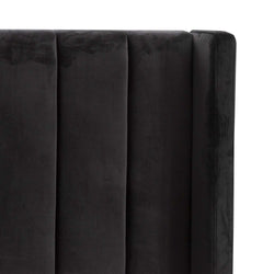 CBD8094-MI King Sized Wide Base Bed Frame - Black Velvet - Furniture Castle