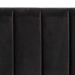 CBD8094-MI King Sized Wide Base Bed Frame - Black Velvet - Furniture Castle