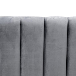 CBD8095-MI King Bed Frame - Wide Base in Charcoal Velvet - Furniture Castle