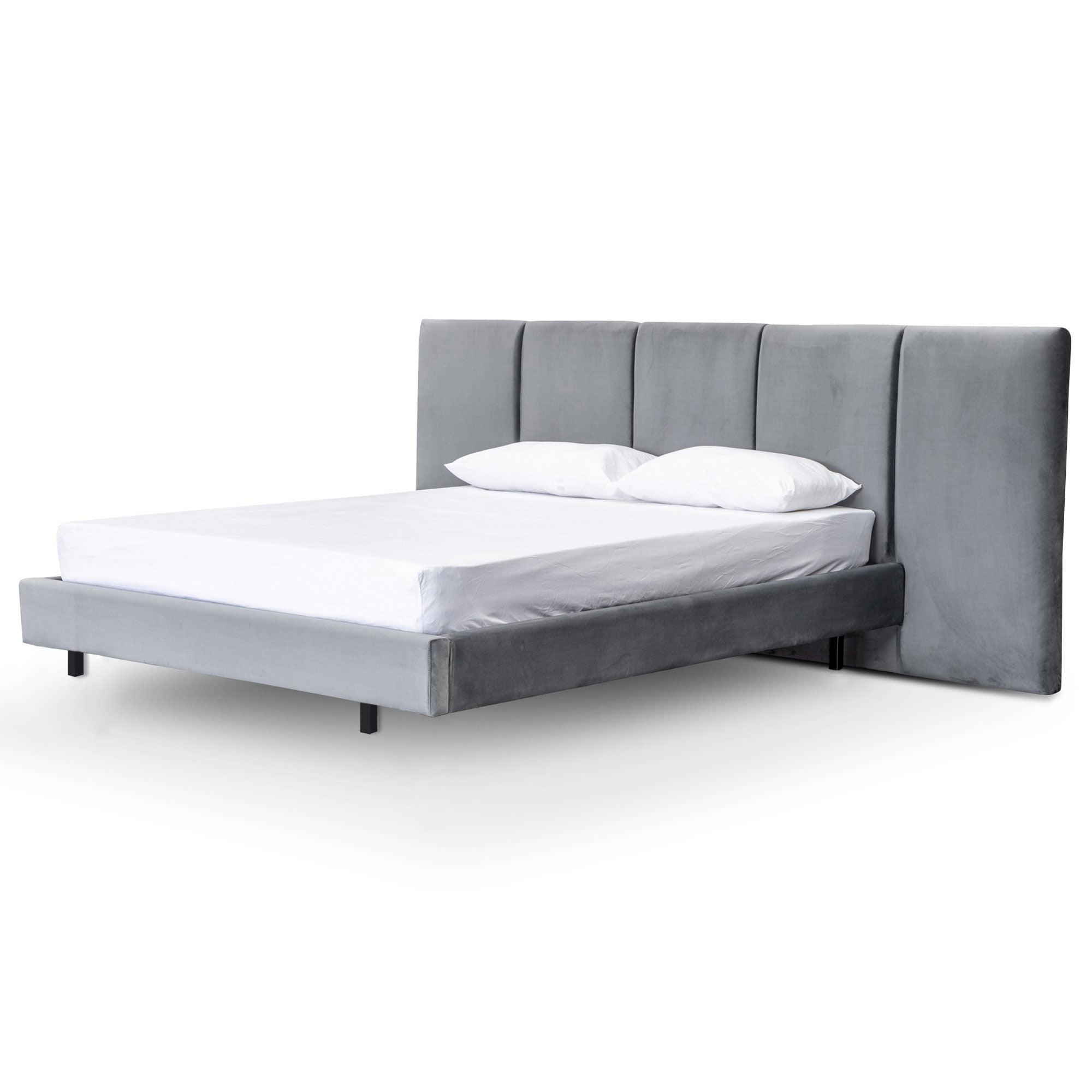 CBD8096-MI King Bed Frame - Charcoal Velvet - Furniture Castle