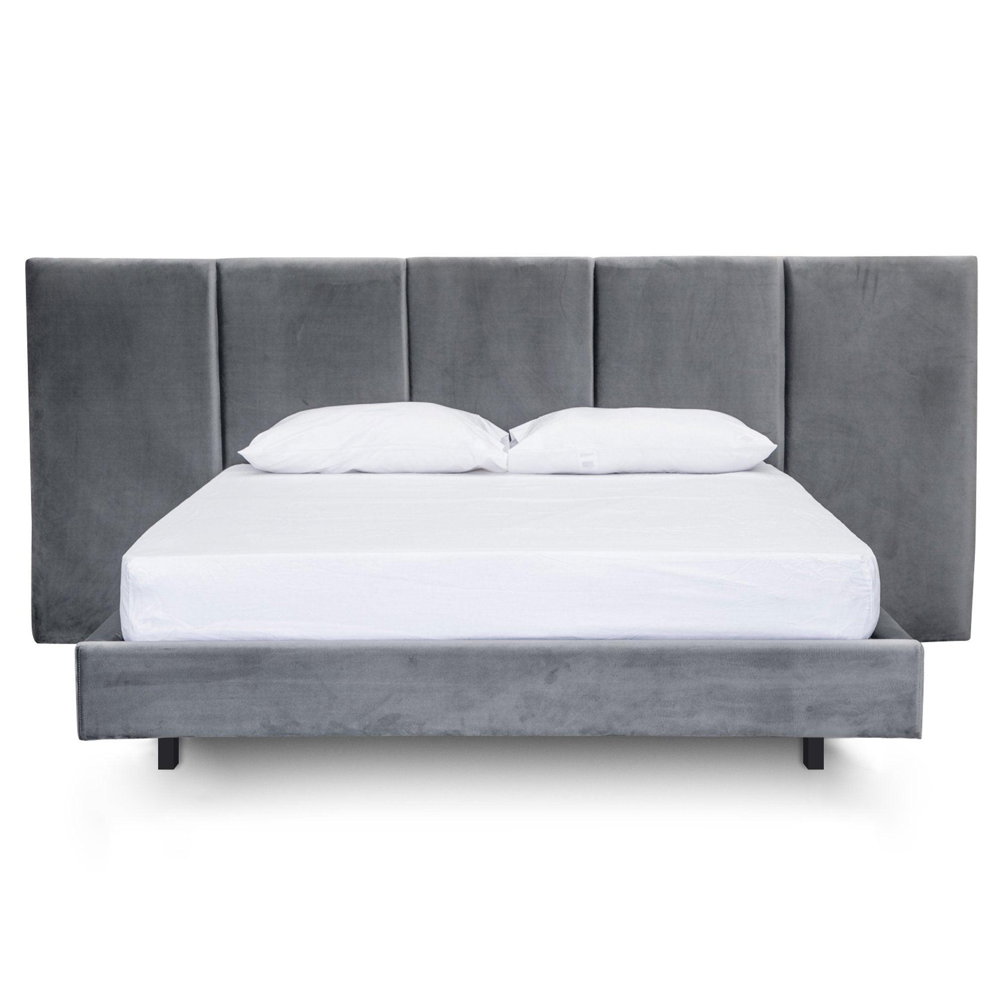 CBD8096-MI King Bed Frame - Charcoal Velvet - Furniture Castle