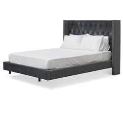CBD8098-MI King Bed Frame - Charcoal Velvet - Furniture Castle
