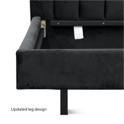 CBD8098-MI King Bed Frame - Charcoal Velvet - Furniture Castle