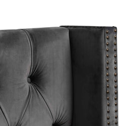 CBD8098-MI King Bed Frame - Charcoal Velvet - Furniture Castle
