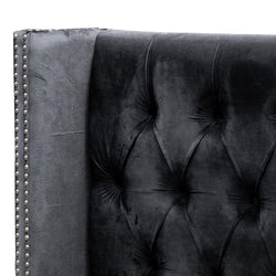 CBD8099-MI Queen Bed Frame - Black Velvet - Furniture Castle