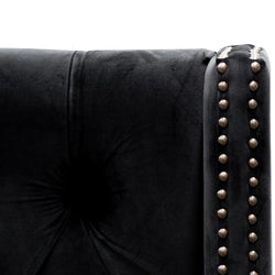 CBD8099-MI Queen Bed Frame - Black Velvet - Furniture Castle