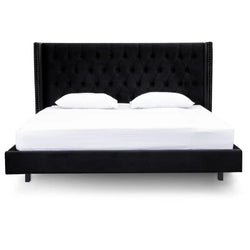 CBD8099-MI Queen Bed Frame - Black Velvet - Furniture Castle