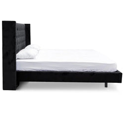 CBD8099-MI Queen Bed Frame - Black Velvet - Furniture Castle