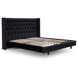 CBD8099-MI Queen Bed Frame - Black Velvet - Furniture Castle