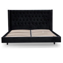CBD8099-MI Queen Bed Frame - Black Velvet - Furniture Castle