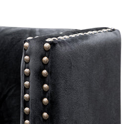 CBD8099-MI Queen Bed Frame - Black Velvet - Furniture Castle