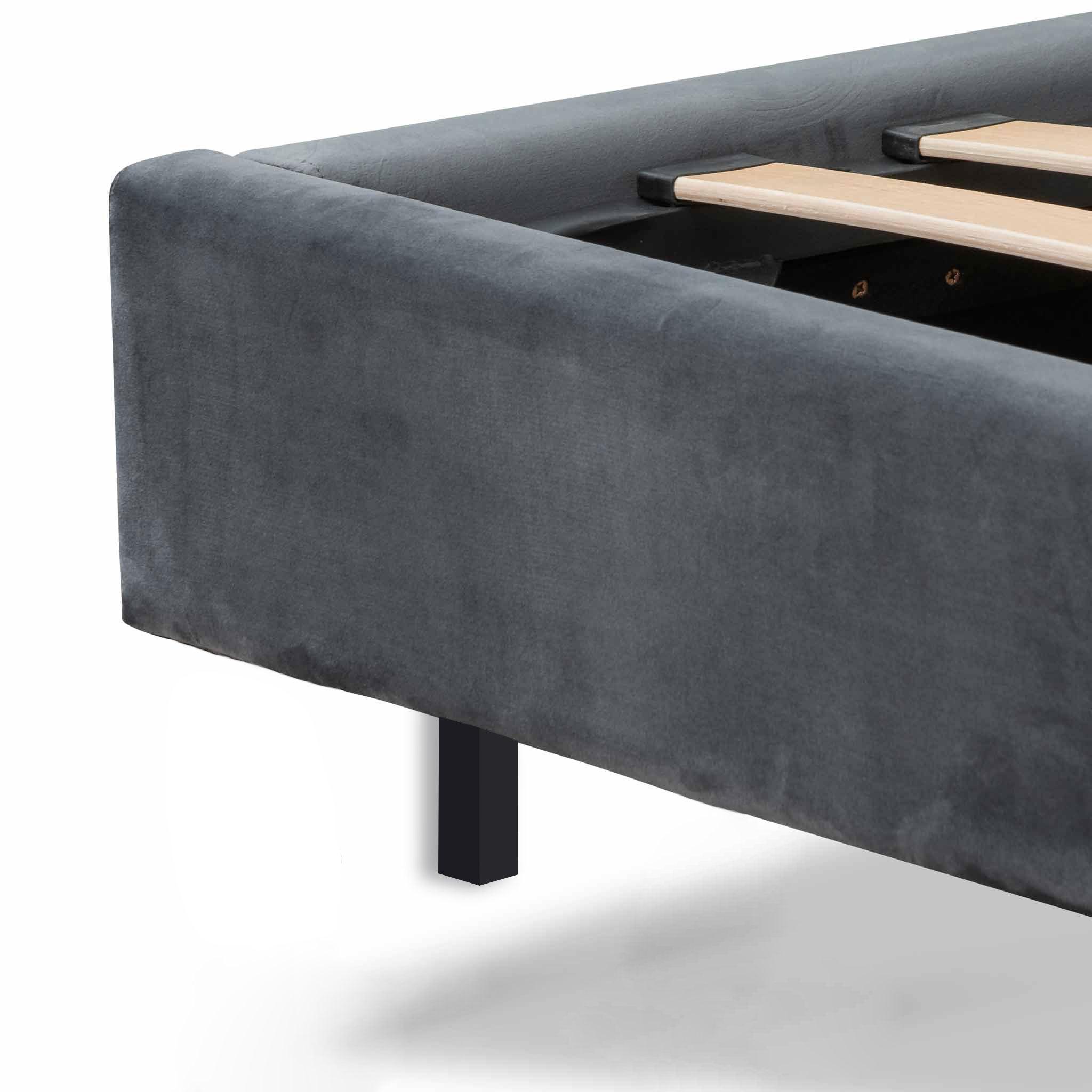 CBD8101-MI King Bed Frame - Charcoal Velvet - Furniture Castle