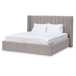 CBD8108-MI Wide Base Queen Sized Bed Frame - Oyster Beige - Furniture Castle