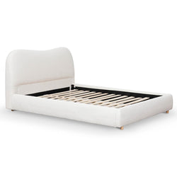 CBD8147-YO Queen Bed Frame - Cream White Boucle - Furniture Castle