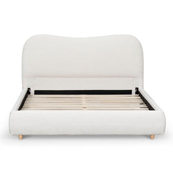 CBD8147-YO Queen Bed Frame - Cream White Boucle - Furniture Castle