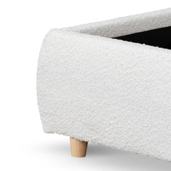 CBD8147-YO Queen Bed Frame - Cream White Boucle - Furniture Castle