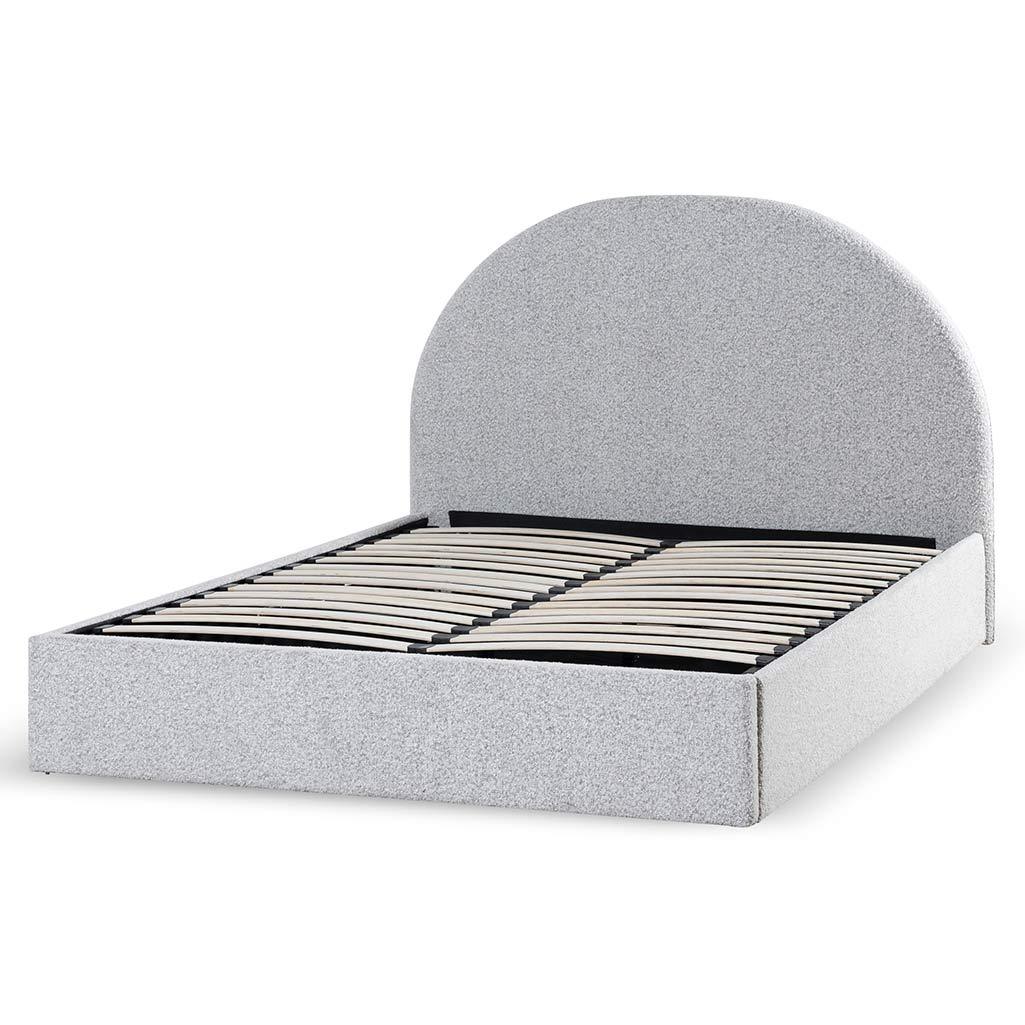 CBD8184-YO King Sized Bed Frame - Pepper Boucle with Storage - Furniture Castle