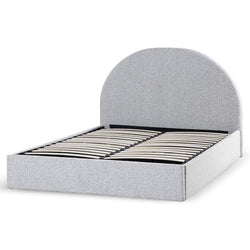 CBD8184-YO King Sized Bed Frame - Pepper Boucle with Storage - Furniture Castle