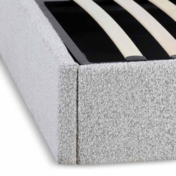 CBD8184-YO King Sized Bed Frame - Pepper Boucle with Storage - Furniture Castle