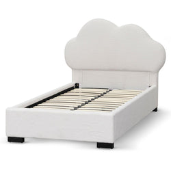CBD8185-YO Single Bed Frame - Beige White Fleece - Furniture Castle