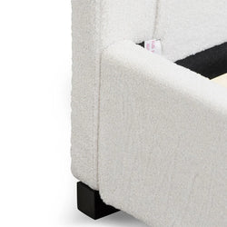 CBD8185-YO Single Bed Frame - Beige White Fleece - Furniture Castle