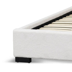 CBD8185-YO Single Bed Frame - Beige White Fleece - Furniture Castle