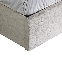 CBD8363-YO King Sized Bed Frame - Ivory White Boucle with Storage - Furniture Castle