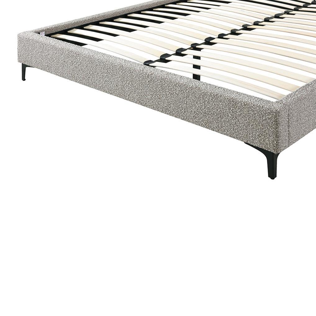 CBD8394-YO Fabric Queen Bed Frame - Olive brown boucle - Furniture Castle