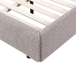 CBD8396-YO King Bed Frame - Olive Brown Boucle - Furniture Castle