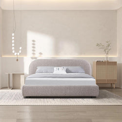 CBD8396-YO King Bed Frame - Olive Brown Boucle - Furniture Castle