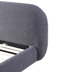 CBD8397-YO Queen Bed Frame - Charcoal Pepper Boucle - Furniture Castle