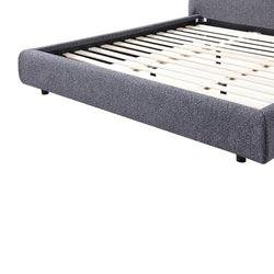 CBD8397-YO Queen Bed Frame - Charcoal Pepper Boucle - Furniture Castle